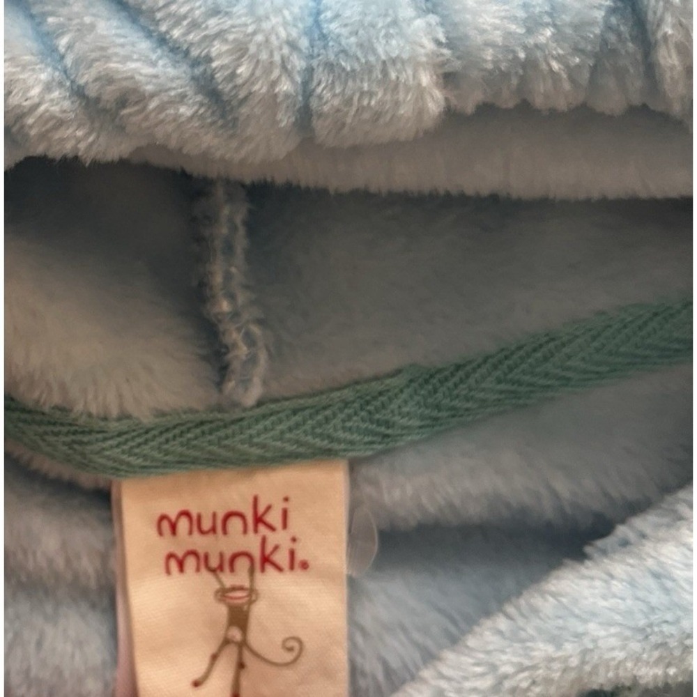 Munki Munki Women's Size L One Piece Pajama Light Blue Coffee Tassle Hood - Picture 3 of 10